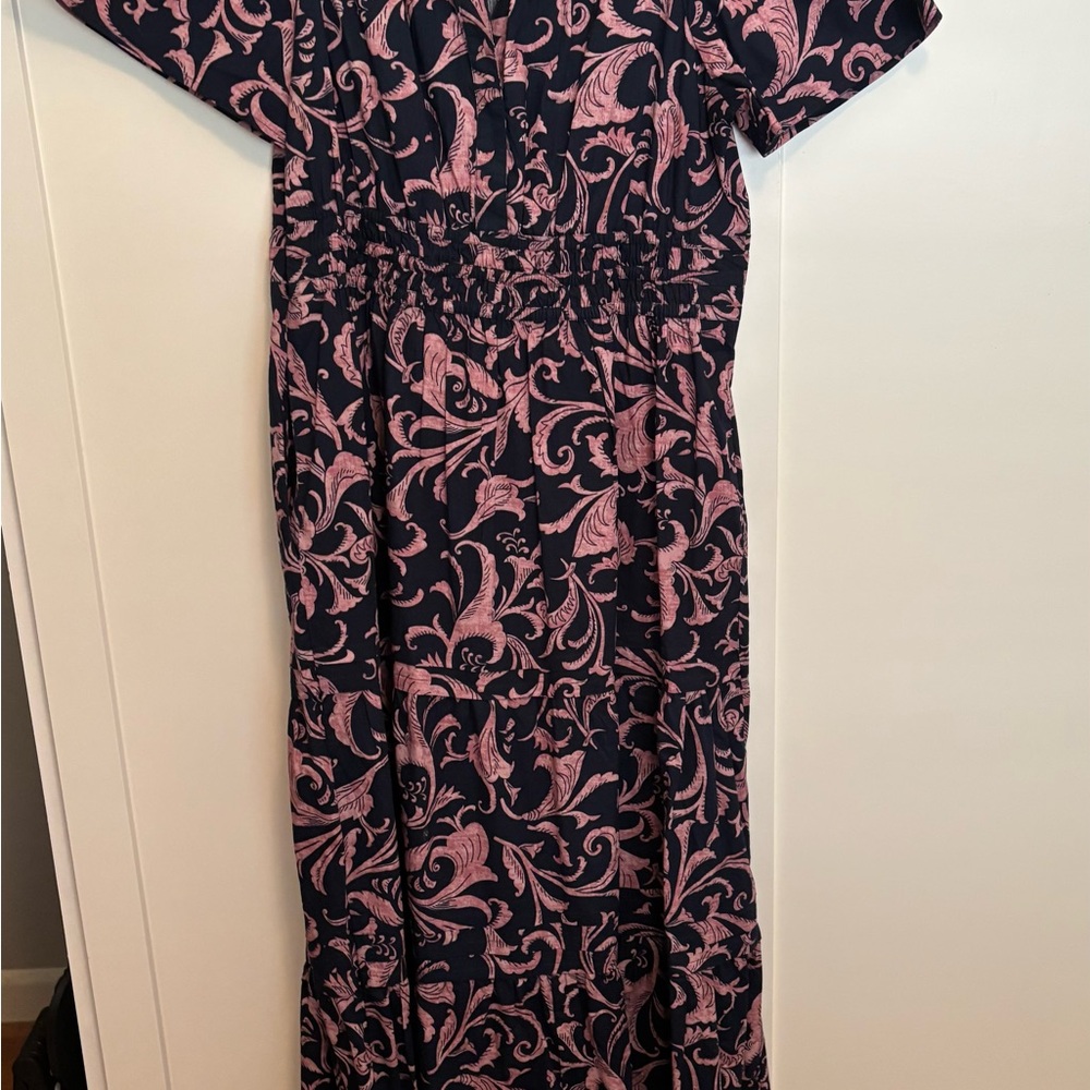 Anthropologie Pink and Black Maxi Dress
